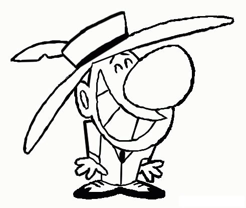 Billy in a hat coloring page